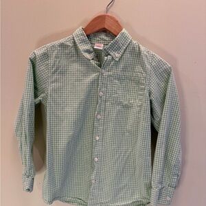 Gymboree Green Checkered long sleeved Kids size 7/8